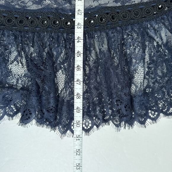 Self-Portrait Navy Lace Frill Midi Dress SP13-056 Size 4 Elegant Cocktail - Picture 16 of 16